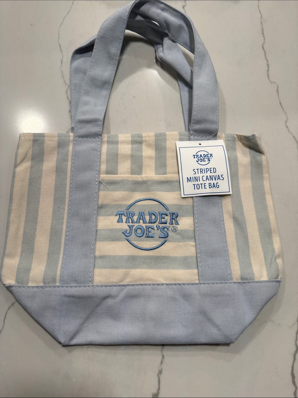 🔥🔥Trader Joe’s Mini Blue Striped Tote